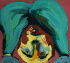 KOPF UNTER V, Acryl auf Nessel, 90 x 100 cm, 1992